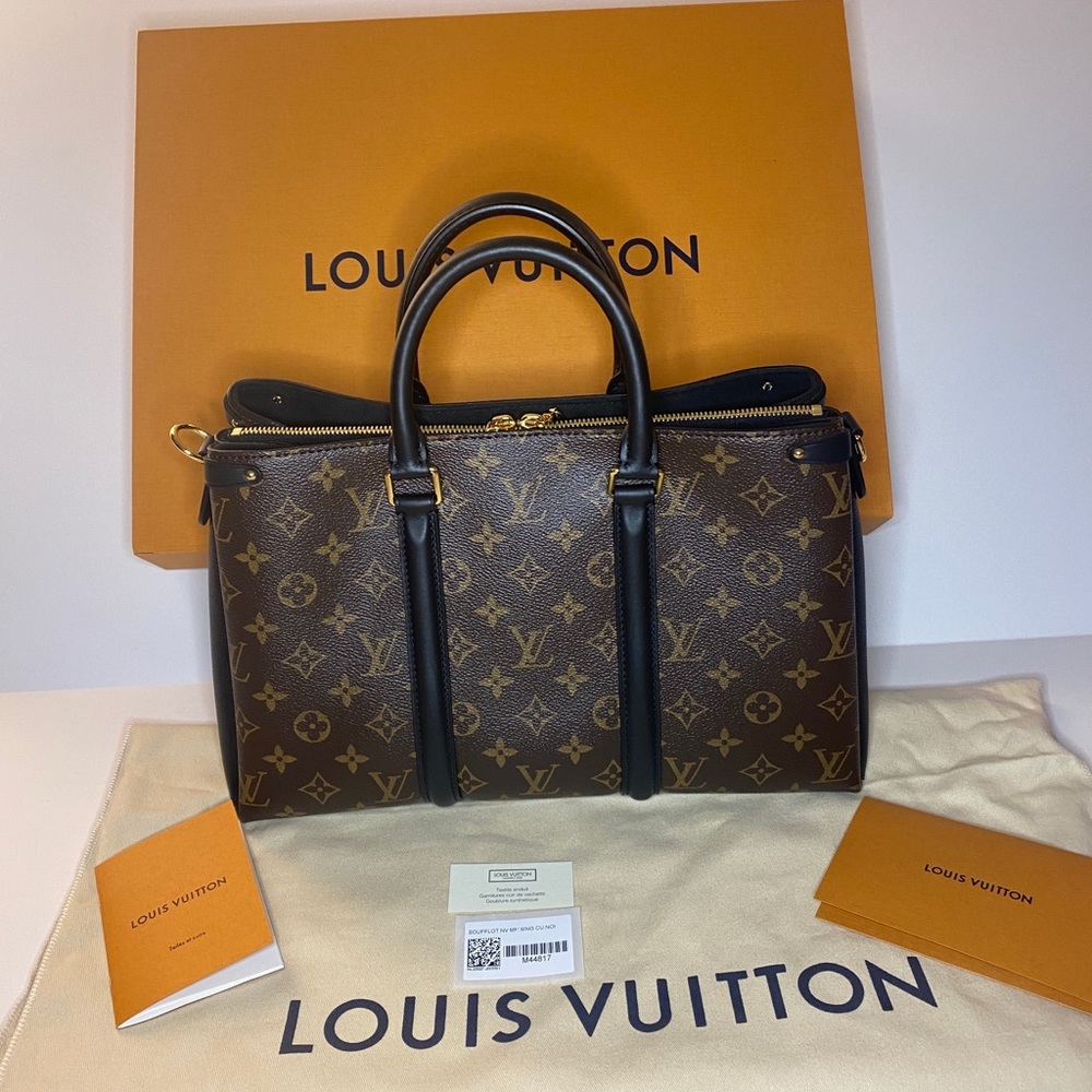 Louis Vuitton Soufflot MM Noir Leather With Strap